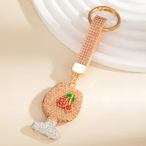 Portachiavi con strass brillante ciondolo borsa carino anello chiave accessorio moda