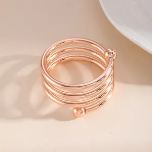 Anello portaserviette in metallo a spirale oro rosa per decorazione tavola banchetto hotel
