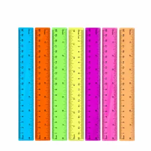 20cm transparent colored plastic straight ruler set student school office drawing measuring tool