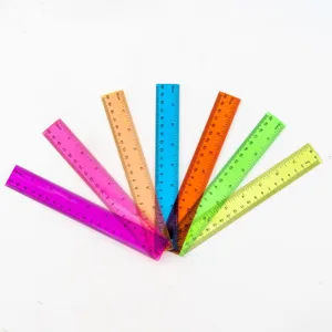 Transparent Colored Plastic Straight Ruler Double Sided Scale Measuring Drawing Tool For Students Office School Stationery