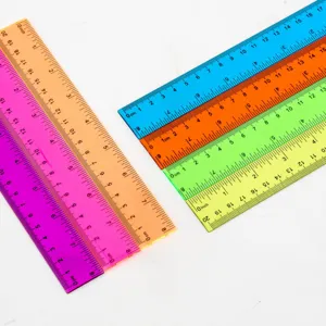 20cm transparent colorful plastic straight ruler for school and office supply stationery