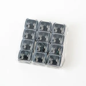 Clear plastic cosmetic pencil sharpener, 12pcs set, multi-functional makeup tool main view.