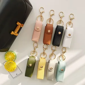 Portachiavi Porta Rossetto In Pelle PU Mini Custodia Borsa Di Stoccaggio Portatile Per Rossetto Con Anello In Metallo Ciondolo Per Borsa Auto Regalo Per Donne