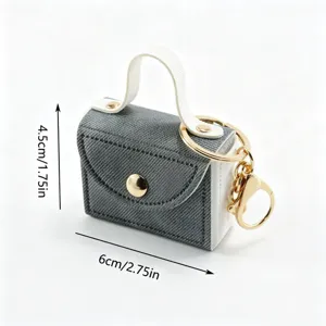 Mini denim handtas sleutelhanger schattige oortelefoon opbergtas draagbare munt portemonnee