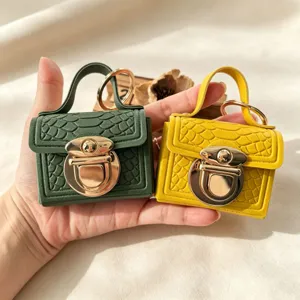Retro krokodil patroon mini slot handtas sleutelhanger oortelefoon hoesje portemonnee
