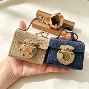 Mini krokodil patroon slot sleutelhanger tas draagbare oortelefoon tasje portemonnee