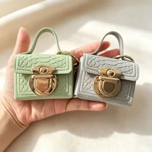 Mini krokodillenpatroon slot sleutelhanger tas draagbare oortelefoon muntbeurs accessoire