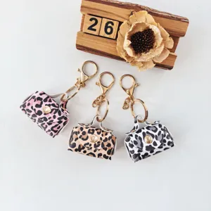 Porte-clés mini sac à main motif léopard pendentif mignon pour sac à dos mode