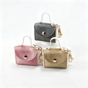 Mini denim stijl handtas sleutelhanger draagbare oortelefoon opbergtas mode accessoire