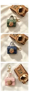 Mini krokodillenpatroon slot tas sleutelhanger detail, leuk hanger accessoire chic.