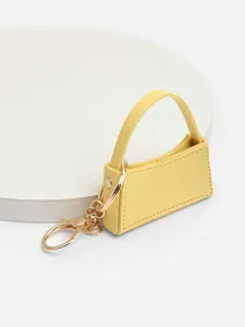 Mini sac hobo en cuir PU porte-clés mignon charme de sac à main accessoire doré
