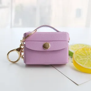 Mini custodia in pelle per auricolari portachiavi grazioso ciondolo borsa auto chiave