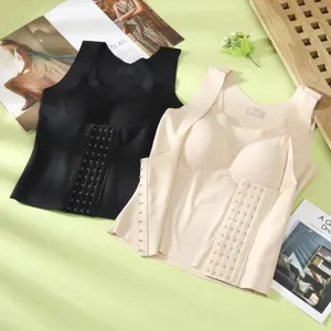 Femme sans armatures rembourré gainant débardeur crochet avant ventre plat corset top