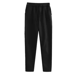 Casual fleece sweatpants for men and women detail view, featuring comfortable drawstring waist.