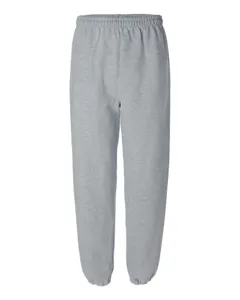 Graue Fleece-Jogginghose Detailansicht mit elastischem Bund und Bündchen für gemütlichen Tragekomfort.