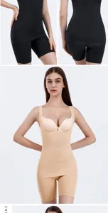 Postpartum Formbekleidung Set Bauchweg Weste und Taillenformer Shorts schwarz nude