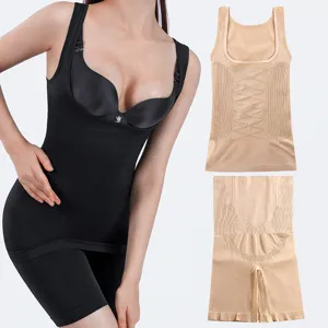 Damen Miederwaren Set mit Bauchweg Miedercorsage und hoher Taille Schlankheitsshorts.