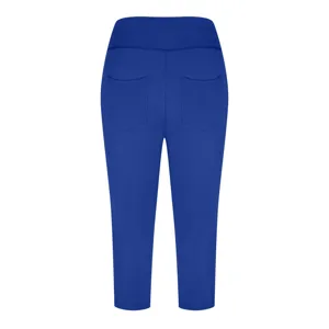 Women's high waist royal blue yoga leggings with back patch pockets for fitness sports.