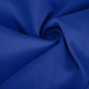 Close up view of royal blue stretchy fabric texture, soft and breathable activewear material.