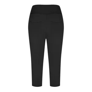 Black high waist yoga pants back view detail showing dual back pockets and activewear.
