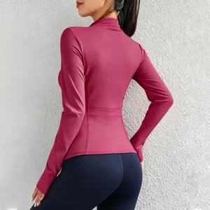 Women Slim Fit Full Zip Athletic Jacket Long Sleeve Running Fitness Yoga Sports Top Activewear