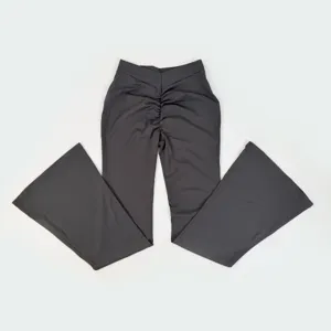 High waist crossover flare yoga pants for women quick dry workout fitness trousers grey