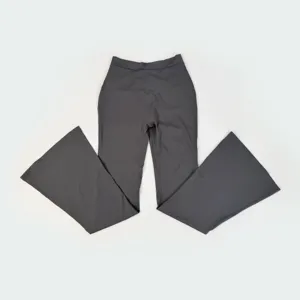 Dark grey high waist crossover V waist flare yoga pants fitness workout activewear