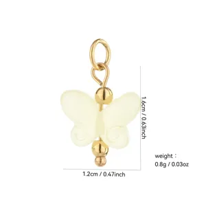 DIY gold plated butterfly jewelry pendant charm component for handmade earring accessories.