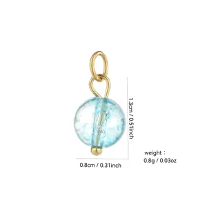 DIY natural stone round bead pendant 18k gold plated earring accessory detail view show.