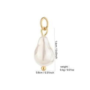 Baroque pearl pendant charm detail showing dimensions and weight for DIY jewelry making.