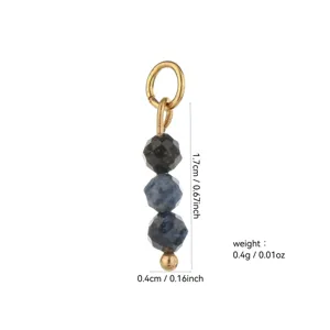 Handmade natural stone beaded pendant 18k gold plated charm DIY jewelry accessory