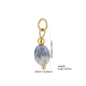 Natural stone pendant 18k gold plated DIY jewelry making accessory charm component new