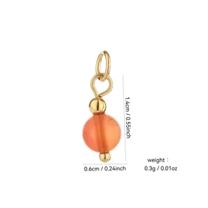 18k gold plated natural stone bead pendant charm diy jewelry accessory elegant design.