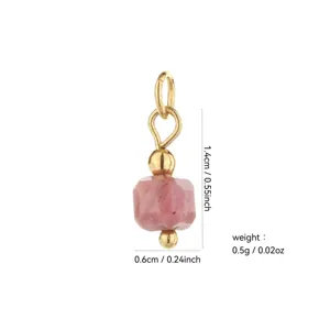Handmade natural stone pendant with 18k gold plated metal, exquisite DIY jewelry accessory.