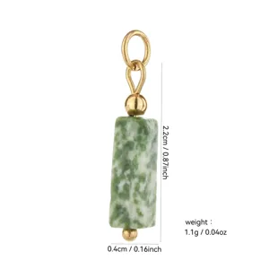 Handmade natural stone pendant with 18k gold plated metal accessories for DIY jewelry making.