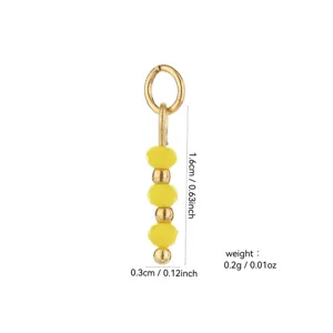 18k gold plated diy gemstone pendant charm for hoop earrings jewelry making accessories