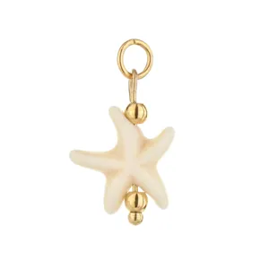 Handmade starfish pendant gold tone DIY jewelry charm accessory for earrings fashion design