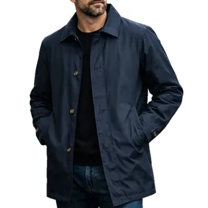 Herren Freizeit dunkelblaue Jacke Windbreaker Mantel Langarm Oberbekleidung Herbst Business