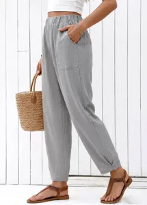 Comfortable high waist elastic casual straight leg pants women drape loose trousers