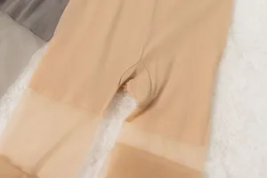 Collants transparents couleur chair pour femme, bas d'été fins avec entrejambe renforcé.