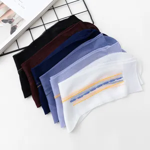 Detailed view of lightweight elderly jacquard nylon socks, breathable and loose-mouth design.