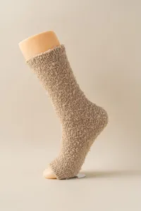 Cozy coral fleece footless compression leg warmer for winter warmth and comfortable daily wear.