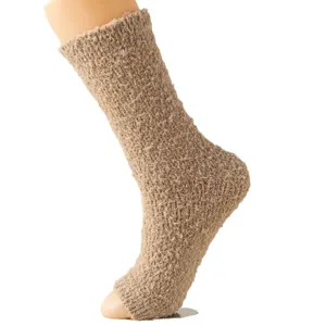 Women winter plush over-the-knee fuzzy socks warm sleep leg warmers soft fleece toe-free