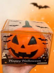 Halloween Kürbis Quetschspielzeug Dekoration in transparenter PVC Verpackung für lustige Party