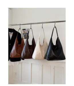 Vrouwen grote capaciteit schoudertas retro casual PU leer hobo handtas herfst nieuw