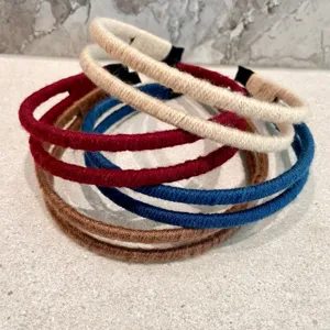 Korean style double strand yarn wrapped thin hairband versatile hair hoop chic headwear