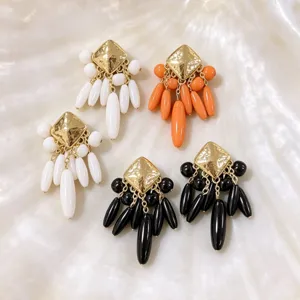 Boucles d'oreilles pendantes géométriques vintage, élégantes puces de fête pour femmes.