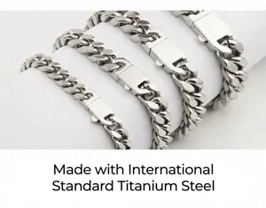 Bracciale catena uomo massiccio in acciaio inossidabile pesante gioielli moda argento polso