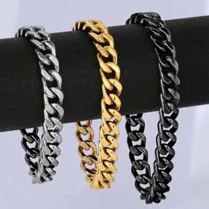 Bracciale uomo catena maglia cubana in acciaio inossidabile stile punk gioielli moda
