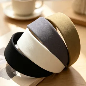 Retro Fabric Wide Brim Headband For Women Solid Color Hair Hoop Daily Hair Accessories Fashion Hairwear